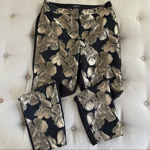 Ashro Larhonda Wardrober 3 Pc Peplum Jacket Skirt Pants Gold Black 12 - Picture 11 of 15